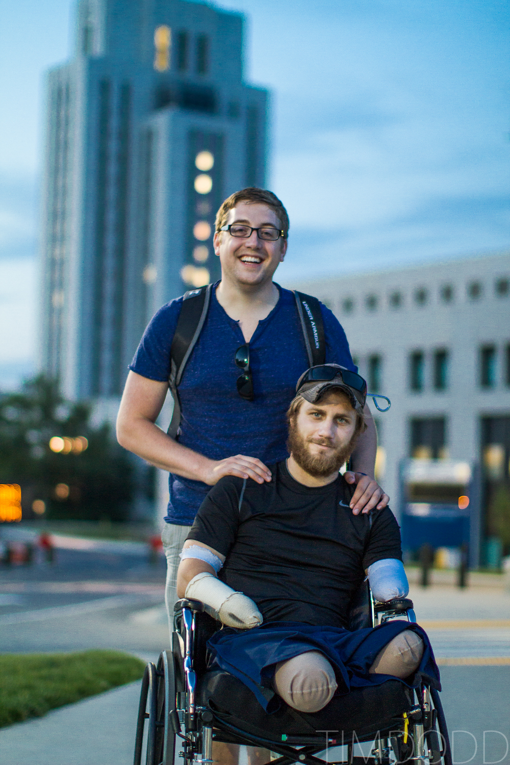 Tim Dodd Photography Cedar Falls Iowa vists friend Taylor Morris. Taylor is a quad amputee who lost his limbs while serving in Afghanistan