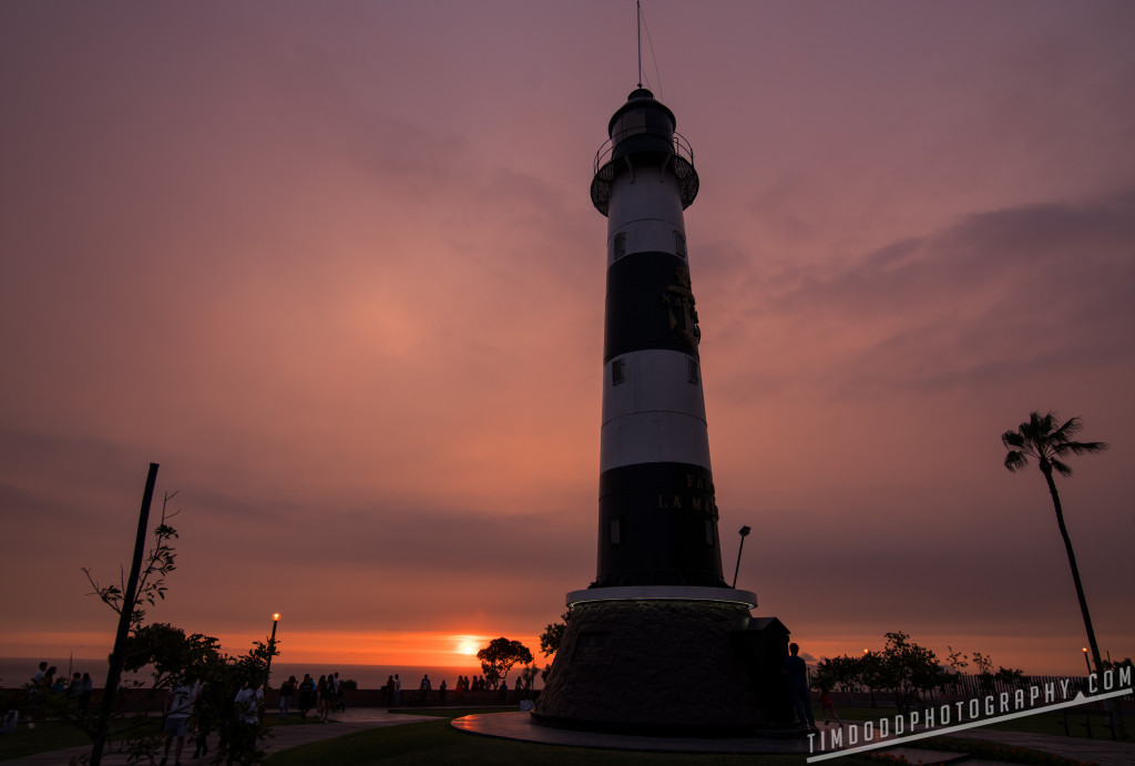 Miraflores Lighthouse - Faro La Marina Lima Peru Parque Antonio Raimondi sunset beach by Tim Dodd Photography